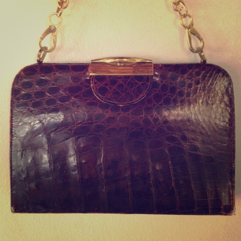 UPDATED FOR SOFIA - 1940's Crocodile Deitsch Purse